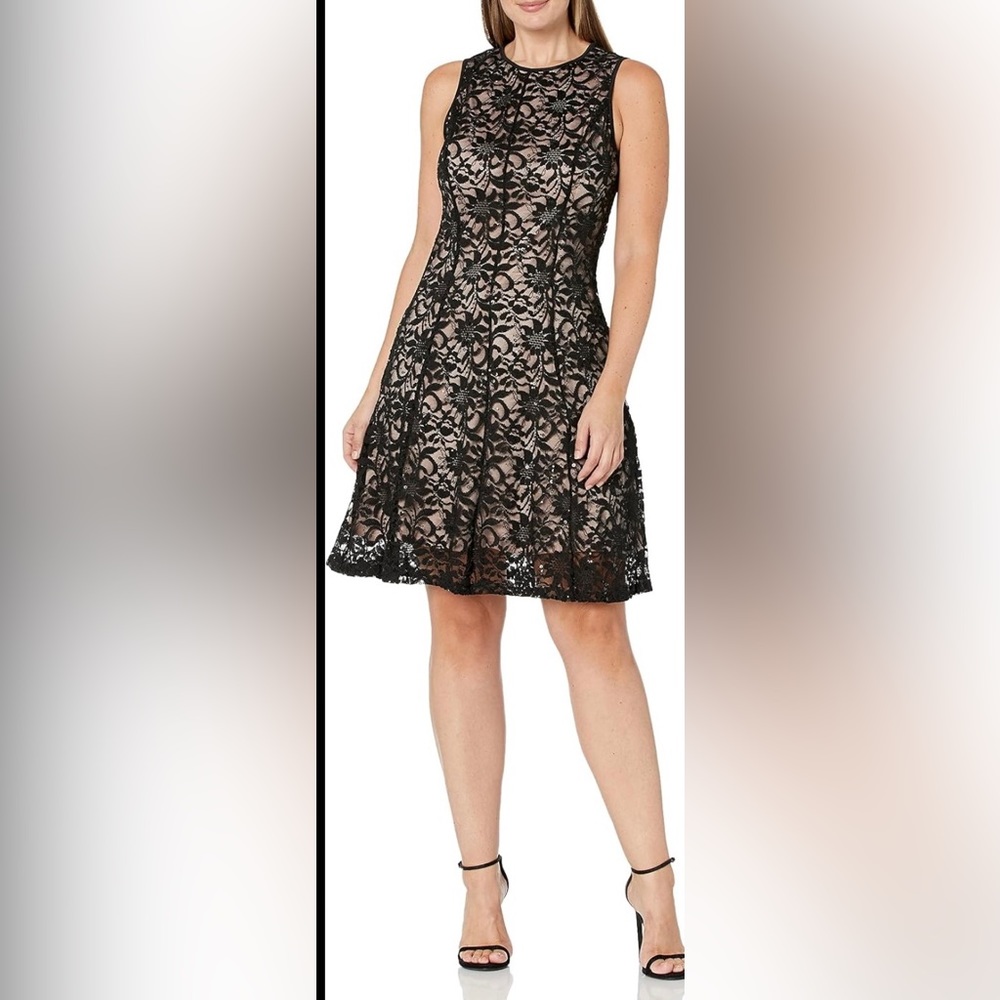 Liz Claiborne black lace dress, size L